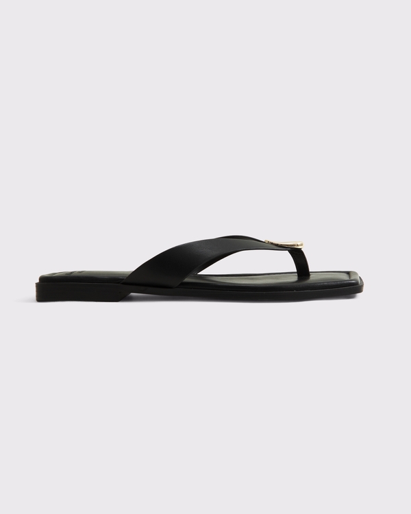 Hardware Thong Sandals, Black view 2