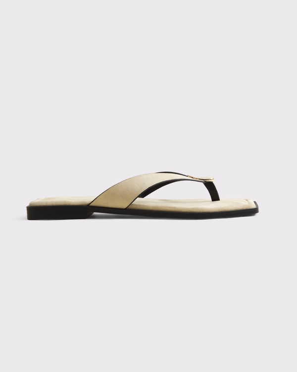 Hardware Thong Sandals, Taupe view 2