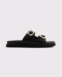 Hardware Footbed Slide Sandals