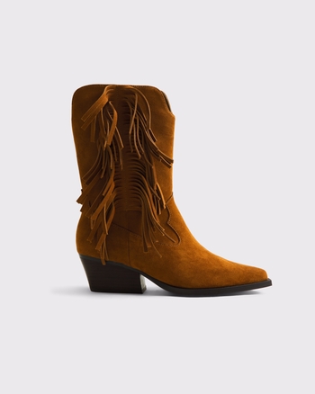 Fringe Western Short Boots