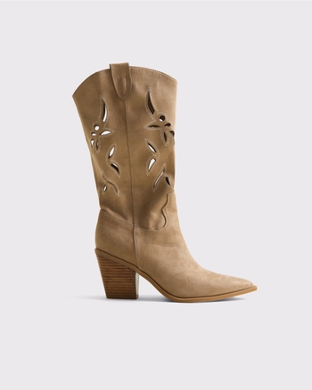 Cutout Western Calf Boots
