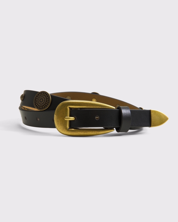 Western Medallion Belt, Black view 1