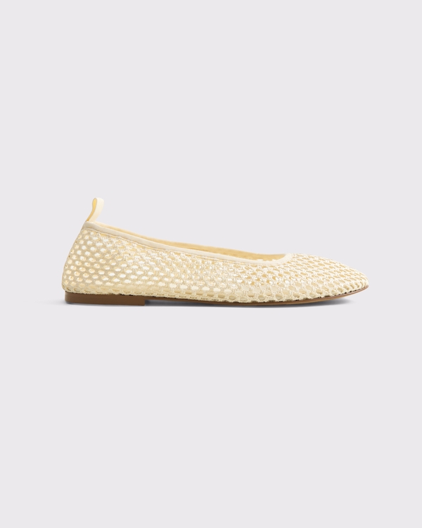 Woven Balletic Flats, Cream view 1