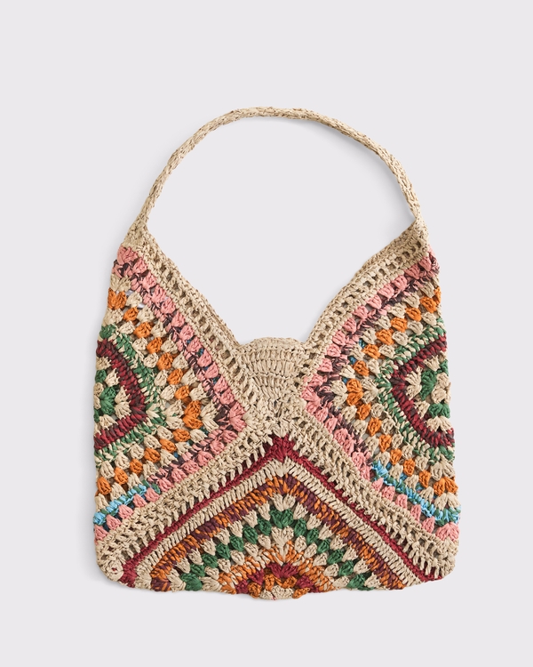 Straw Resort Tote Bag, Multicolor view 1