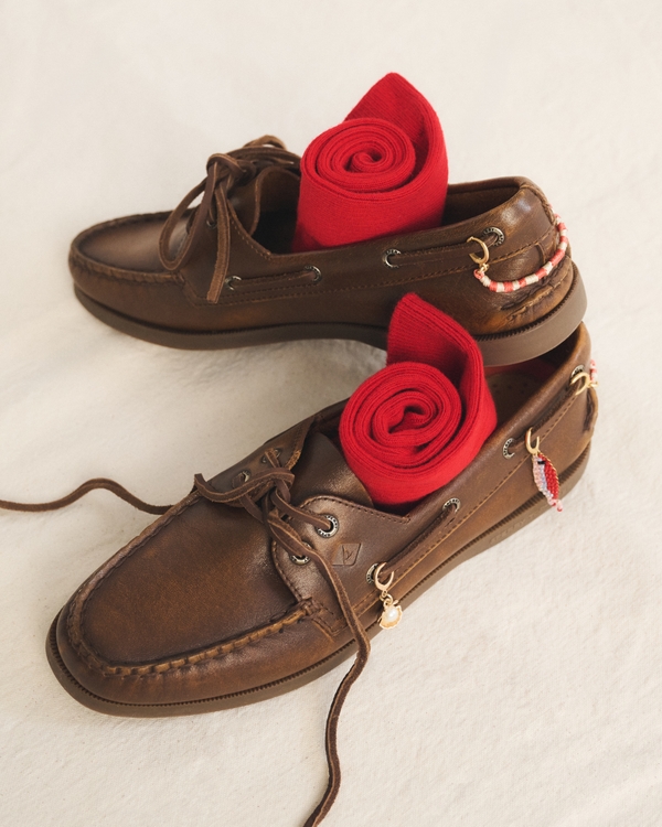 Sperry Authentic Original Women's 2-Eye Boat Shoe, Dark Brown view 1