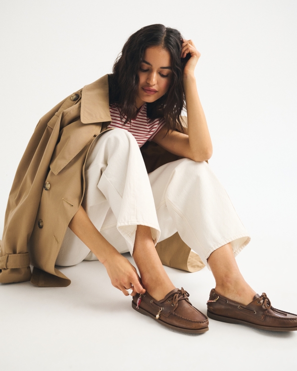 Sperry Authentic Original Women's 2-Eye Boat Shoe, Dark Brown view 2