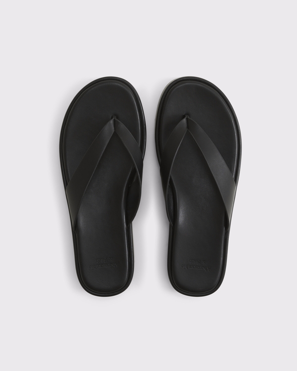 Platform Wedge Flip Flops, Black view 2