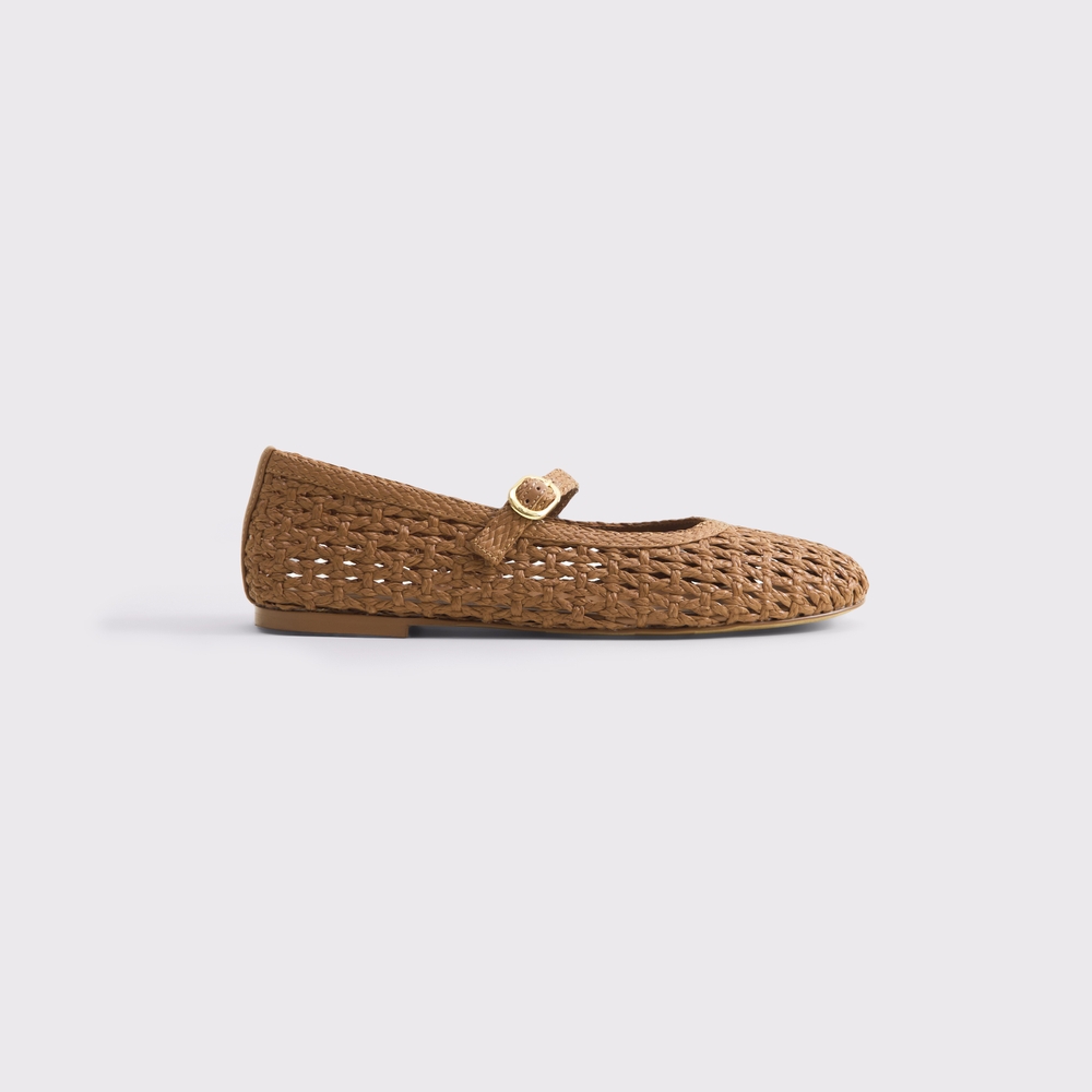 Mary Jane Round-Toe Flats