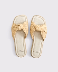 Knotted Espadrille Slide Sandals