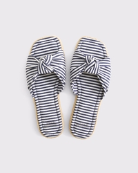 Knotted Espadrille Slide Sandals