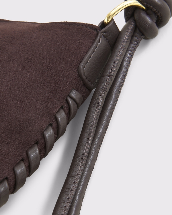Whipstitch Shoulder Bag, Dark Coffee view 2