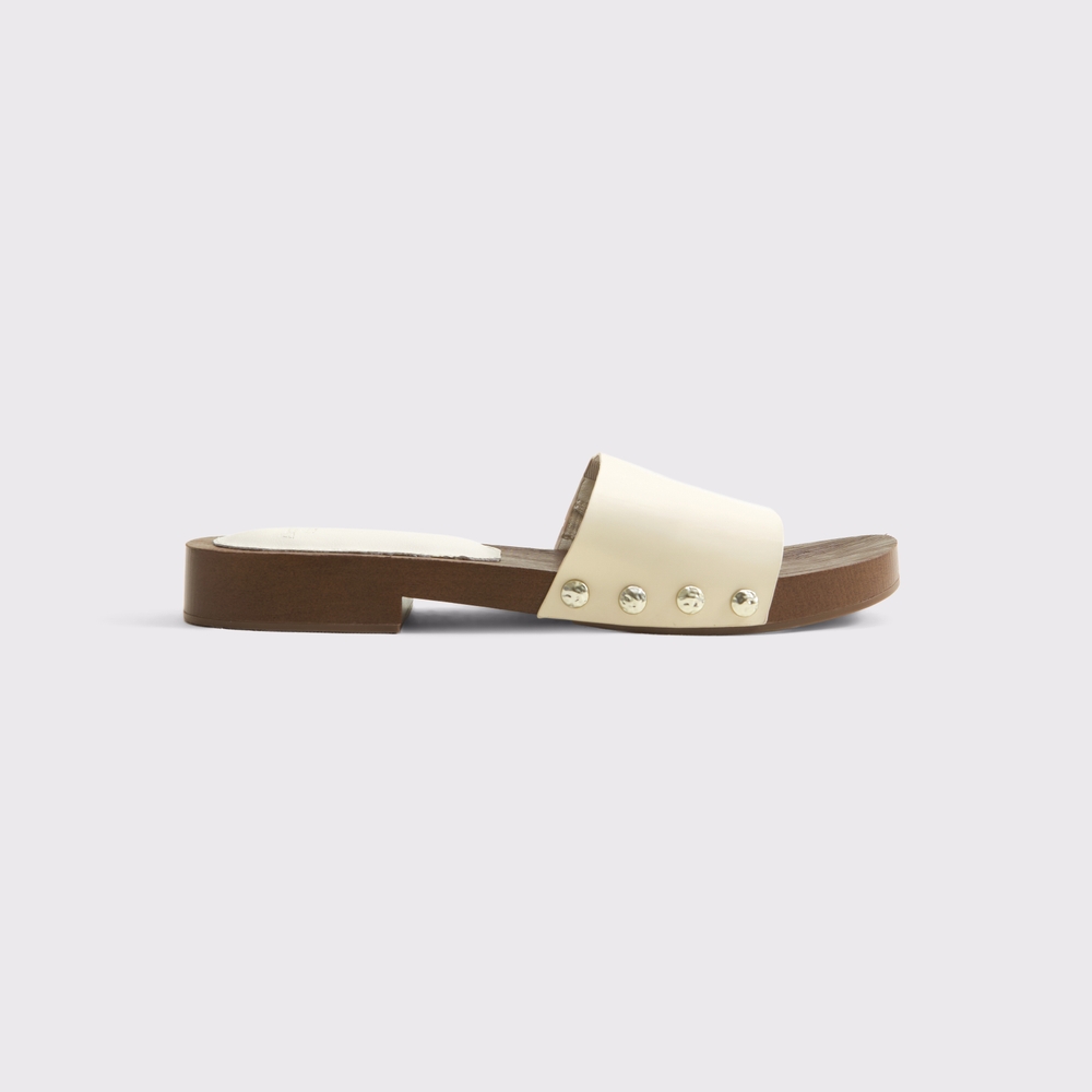 Vegan Leather Wood Heel Sandals