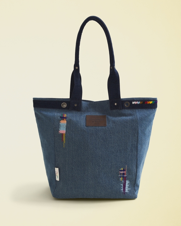 Pride Denim Tote, Medium Wash view 1