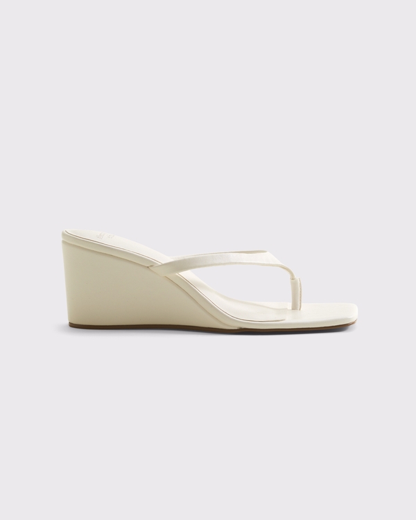 Sculpted Wedge Heels, Cream view 1