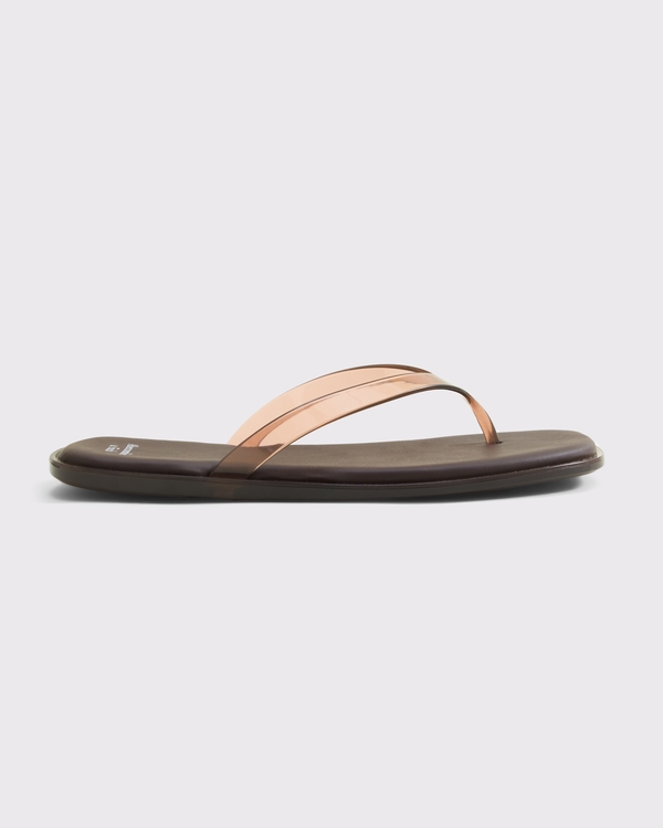 Jelly Flip-Flop Sandals, Brown view 2