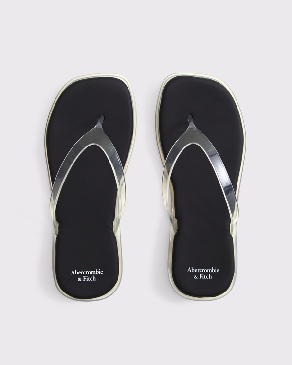 Jelly Flip-Flop Sandals, Black view 1