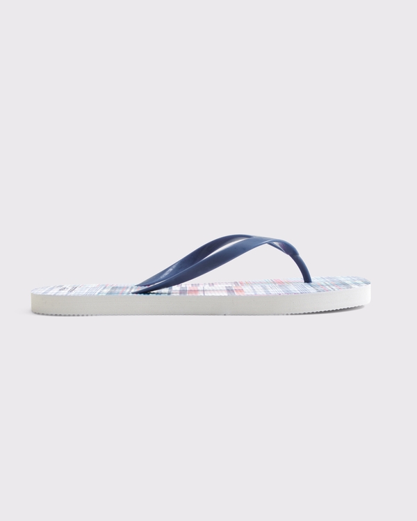 Flip-Flop Sandals, Multicolor Plaid view 2