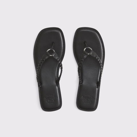 Женские сандалии Abercrombie & Fitch Genuine Leather Braided Flip-Flop Sandals