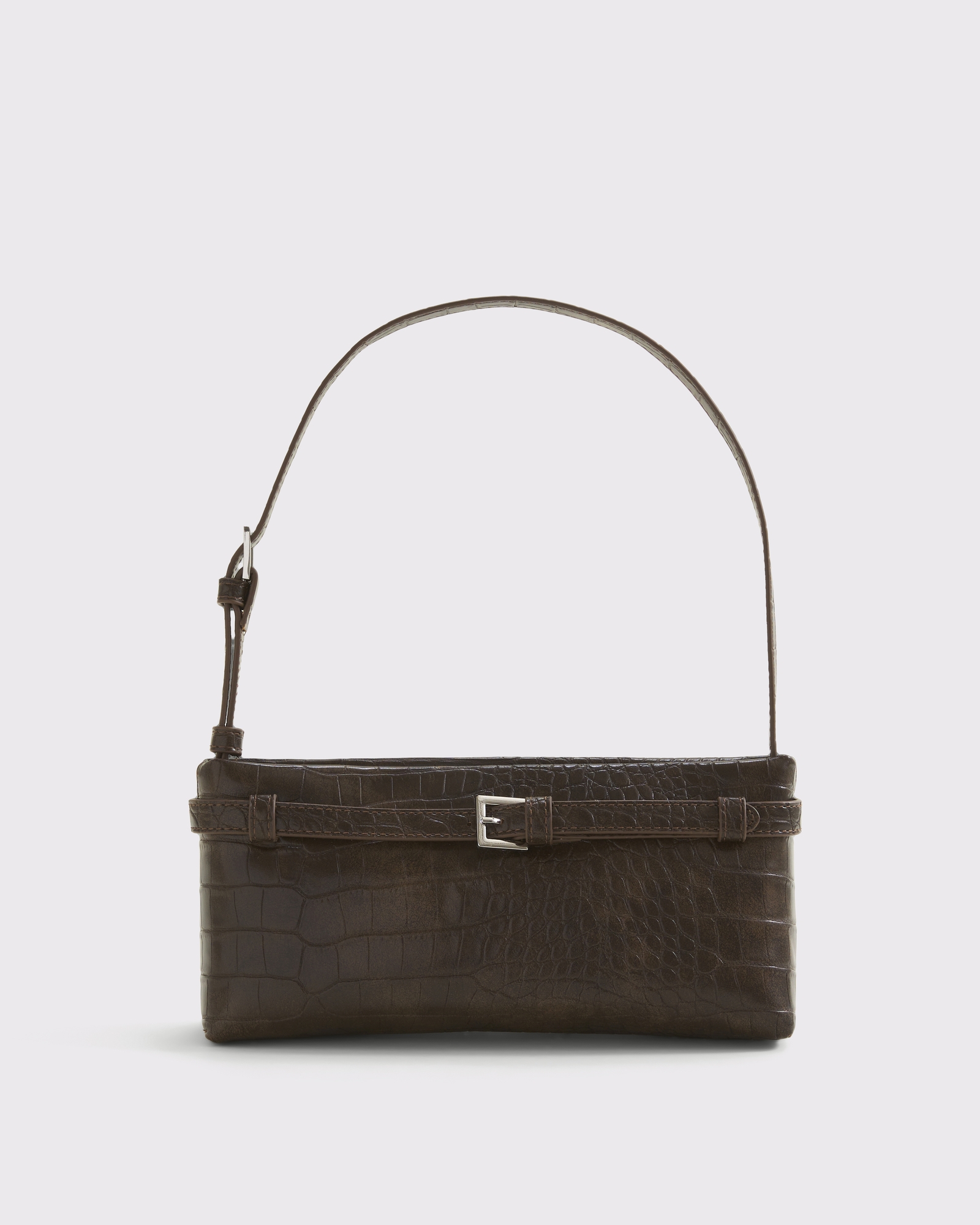 美品　CRONOS compact shoulder BAG Women's Croc-Embossed Belted Shoulder Bag | Women's Accessories