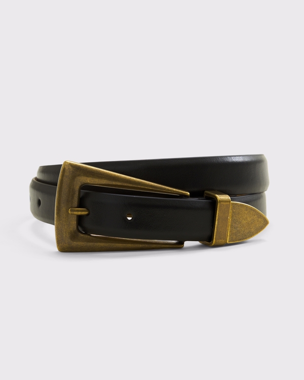Leather Belt, Black view 1