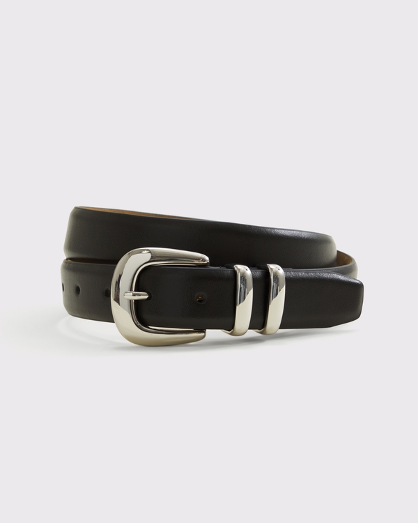 Leather Belt, Black view 1