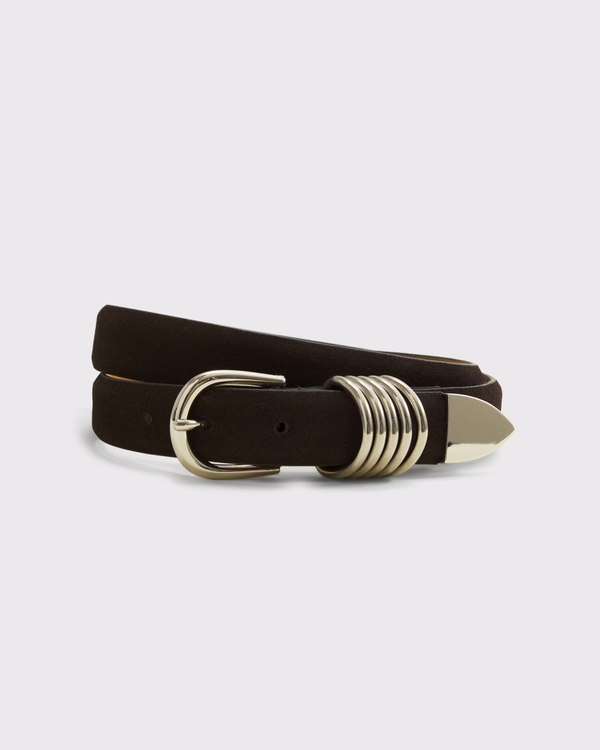 Suede Belt, Dark Coffee view 1