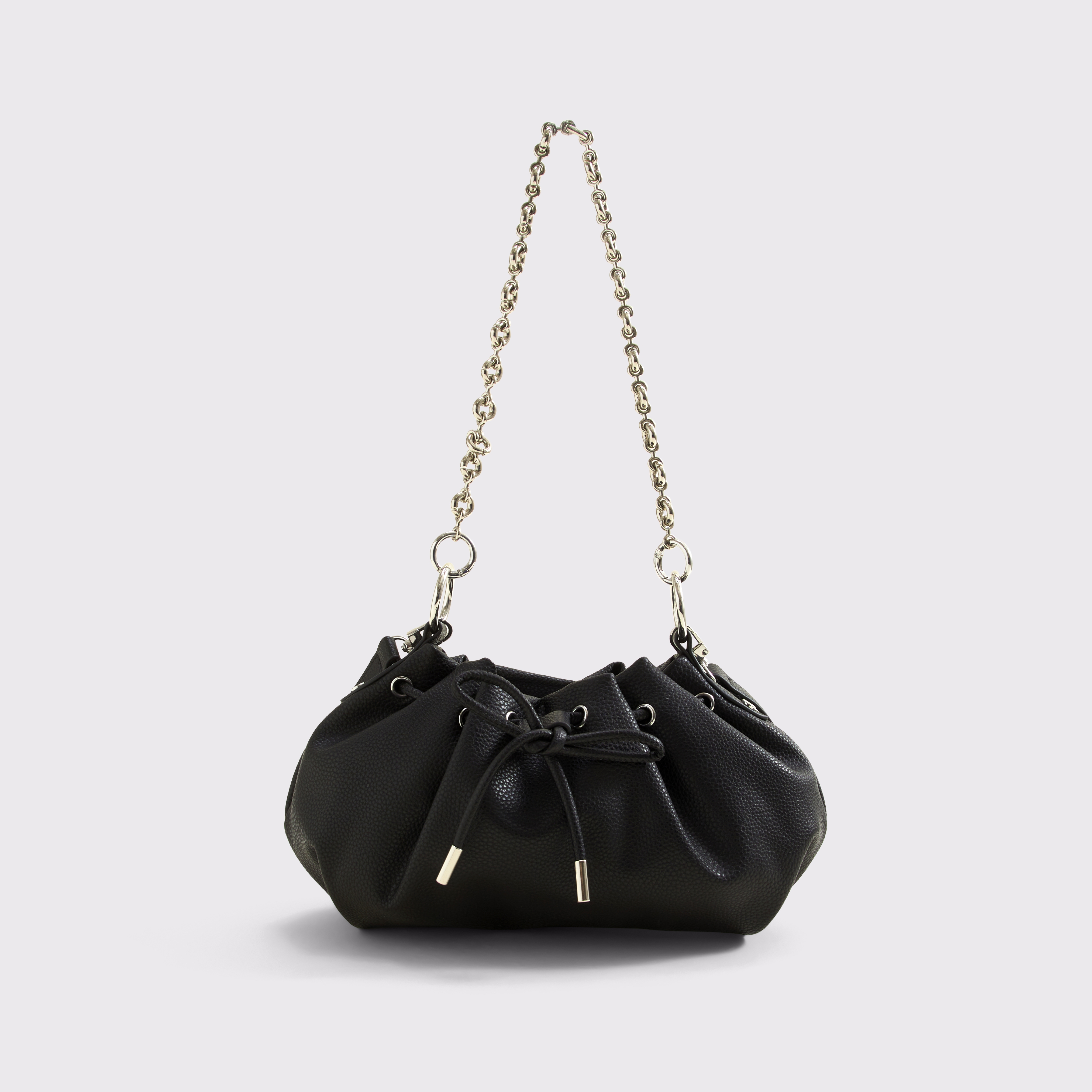 Женская сумка Abercrombie & Fitch Cinch Mini Vegan Leather Shoulder, цвет: Чёрный — фото 1