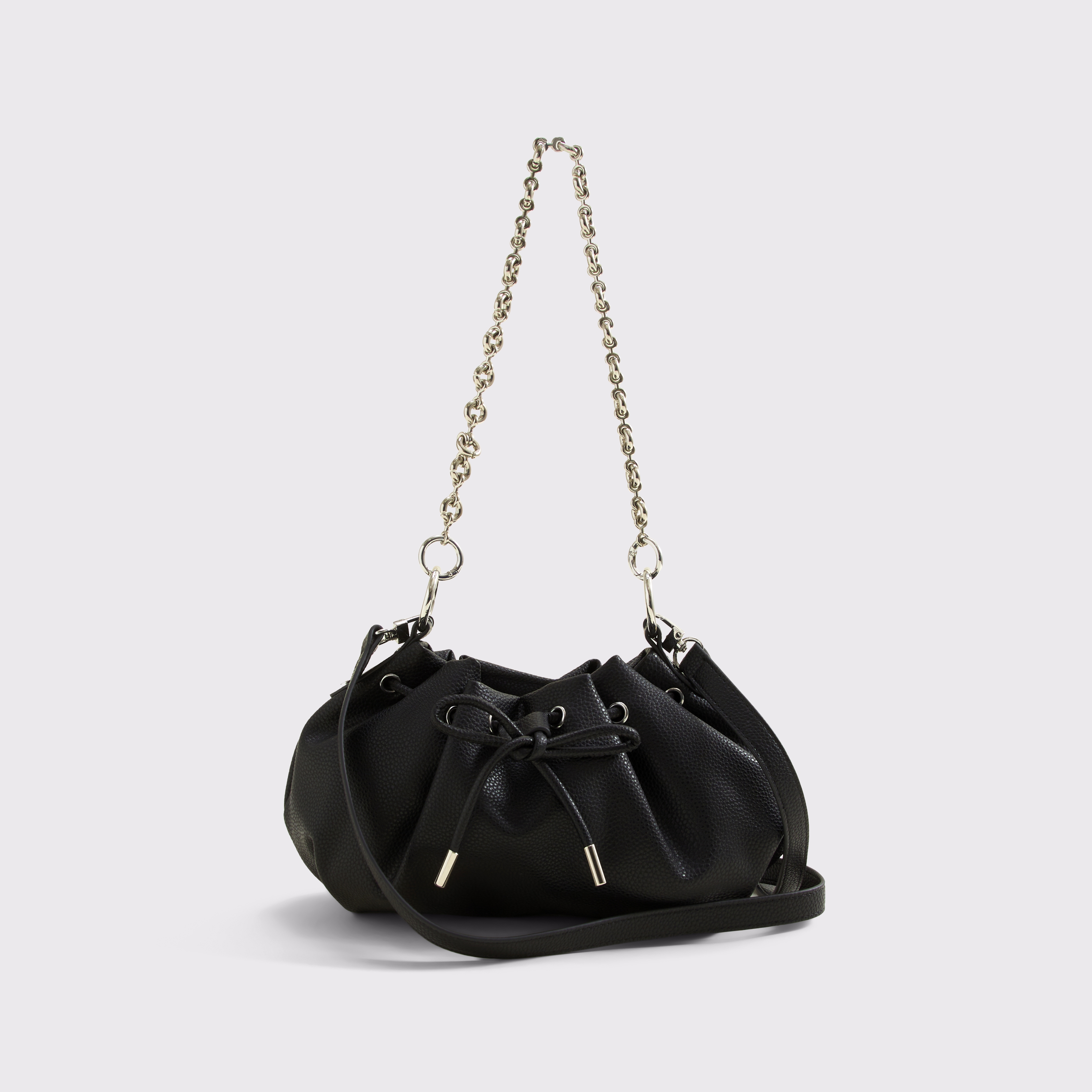 Женская сумка Abercrombie & Fitch Cinch Mini Vegan Leather Shoulder, цвет: Чёрный — фото 2