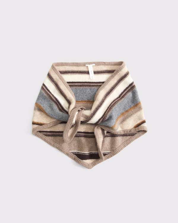 Triangle Scarf, Light Brown Stripe view 1