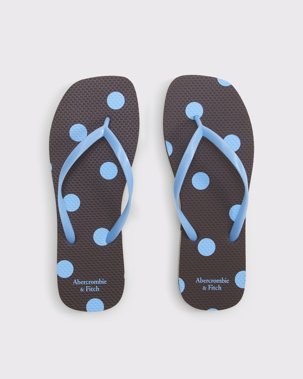 Flip-Flop Sandals, Brown Polka Dot view 1