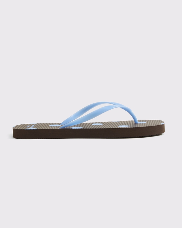 Flip-Flop Sandals, Brown Polka Dot view 2