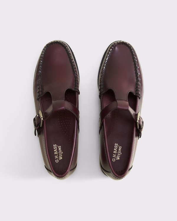 G.H. BASS Women's Mary Jane Weejuns® Leather Loafer, Wine view 2