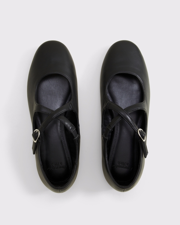 Criss-Cross Vegan Leather Ballet Flat, Black view 2