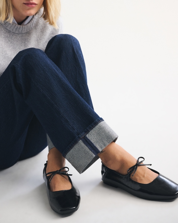 Scrunch Vegan Leather Mary Jane Flat, Black view 1