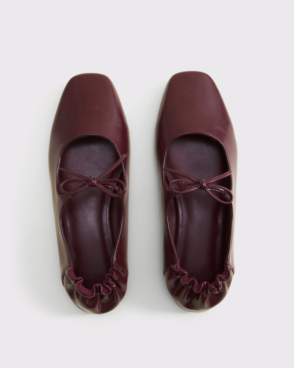 Scrunch Vegan Leather Mary Jane Flat, Burgundy view 2