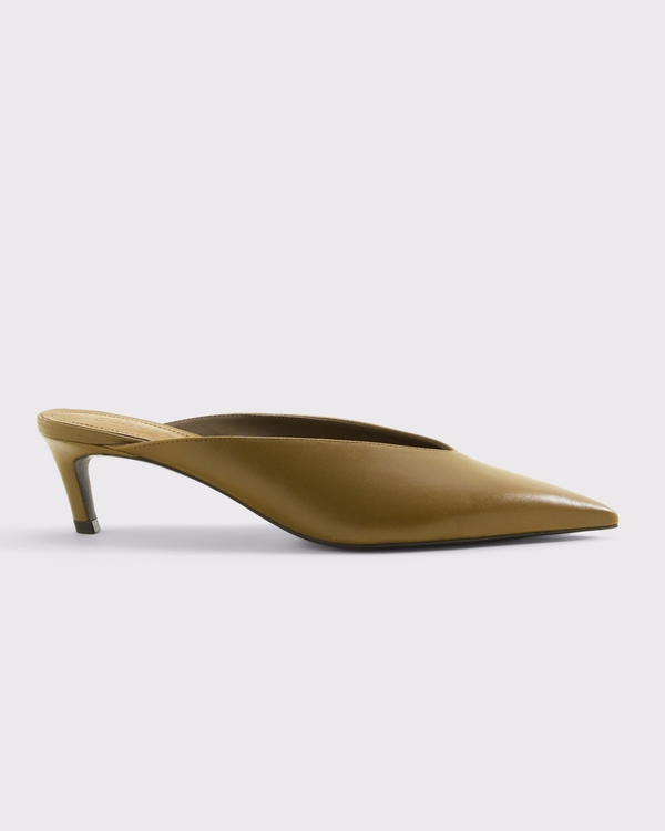 Schutz Loren Mid-Heel Mule, Green view 1