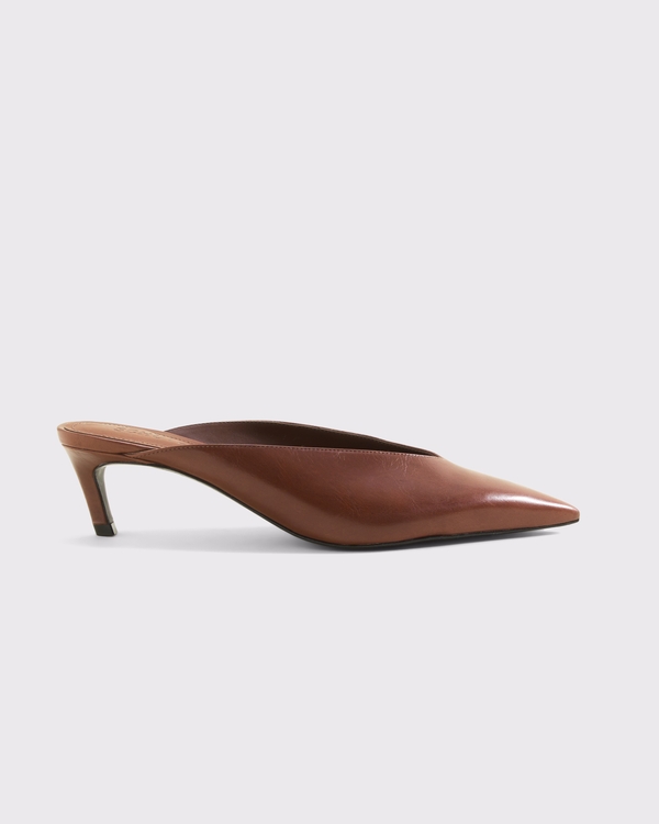 Schutz Loren Mid-Heel Mule, Brown view 1