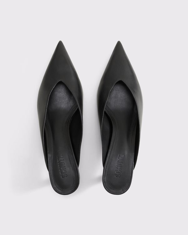 Schutz Loren Mid-Heel Mule, Black view 2