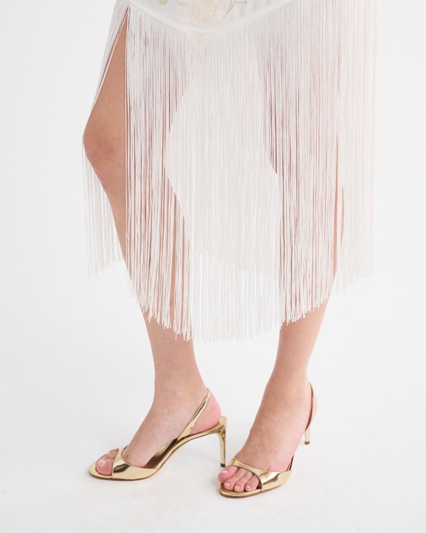 Schutz Scarlett Mid-Heel Slingback Sandal, Gold view 1
