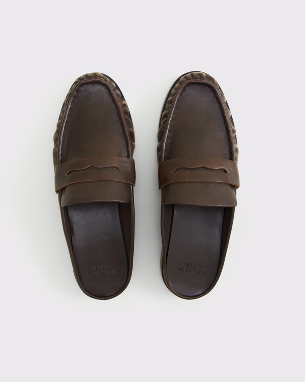 Leather Mule Loafer, Brown view 2