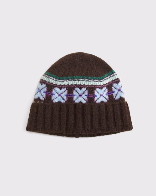 Beanie, Brown Pattern view 1