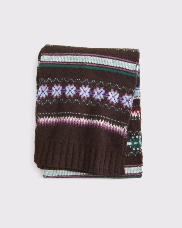Scarf, Brown Pattern view 2