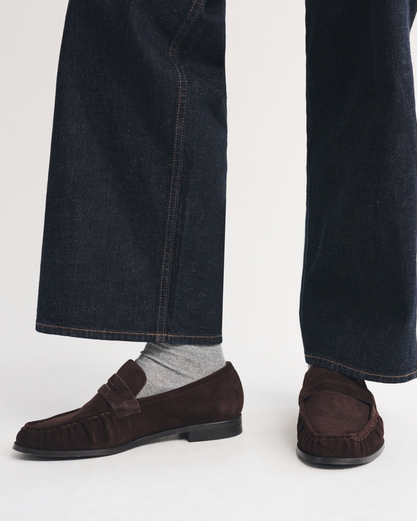 Suede Loafer, Brown view 1