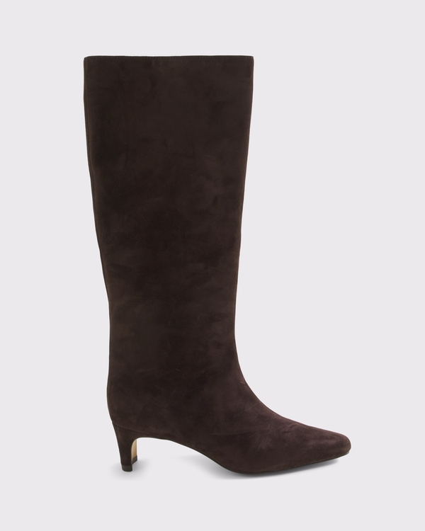 Suede Knee Boot, Brown view 1