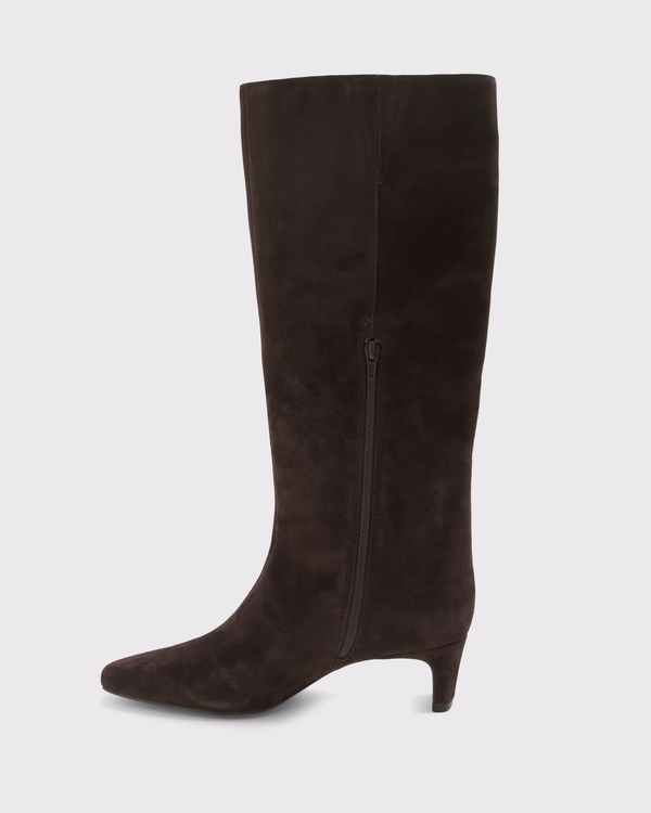 Suede Knee Boot, Brown view 2