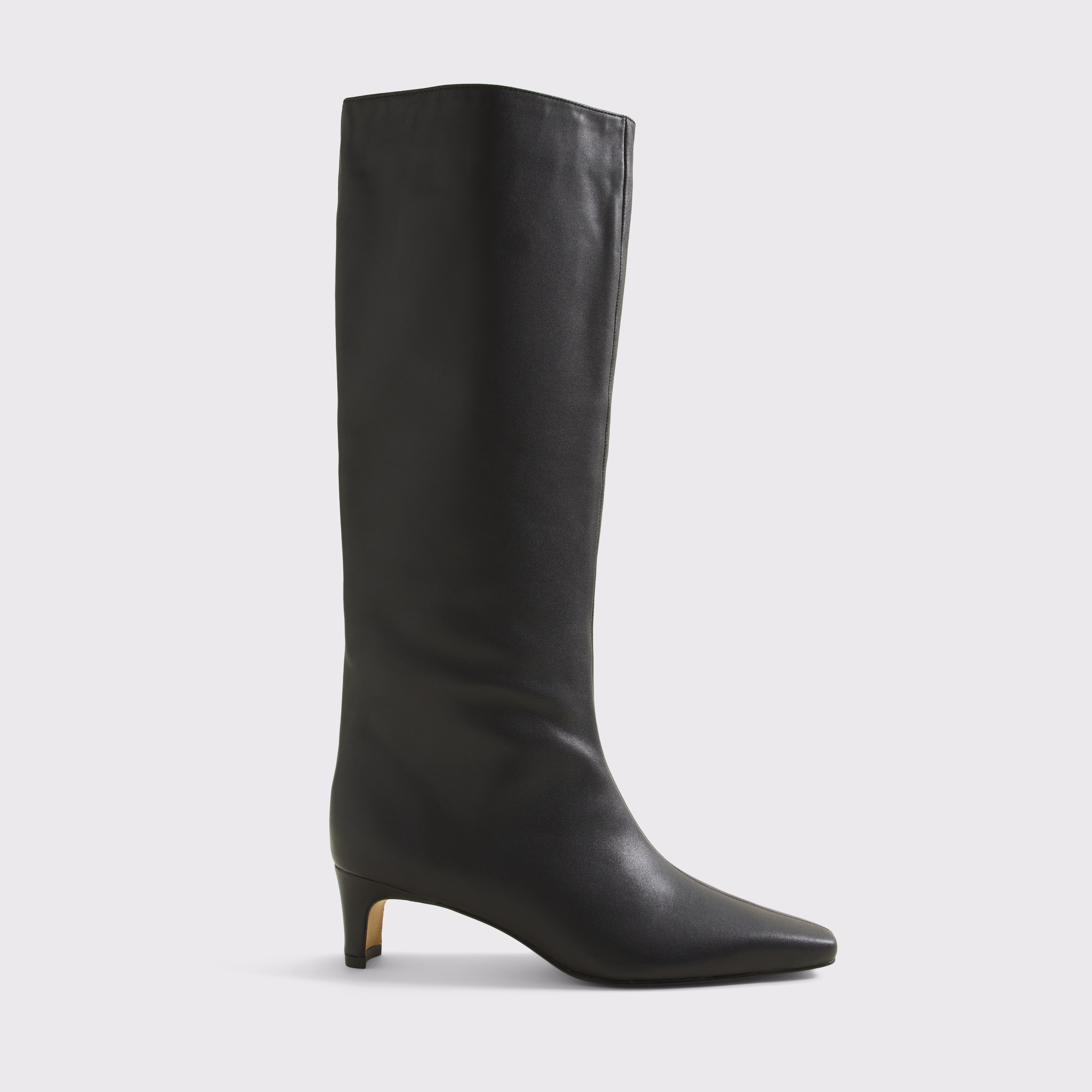 Женские ботинки Abercrombie & Fitch Croc-Effect Leather Knee Boot, цвет: Чёрный, вариант 1 — фото 1