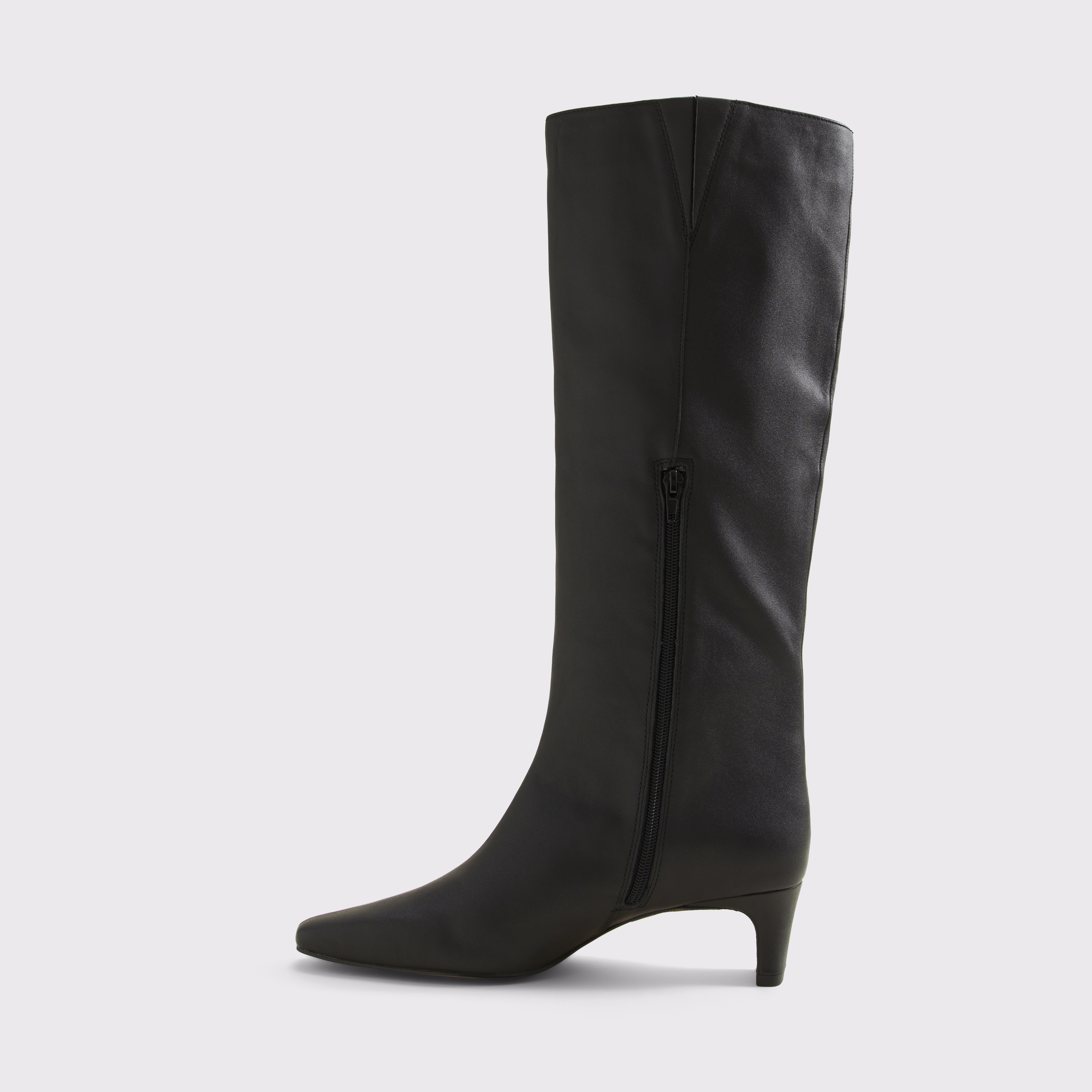 Женские ботинки Abercrombie & Fitch Croc-Effect Leather Knee Boot, цвет: Чёрный, вариант 1 — фото 2