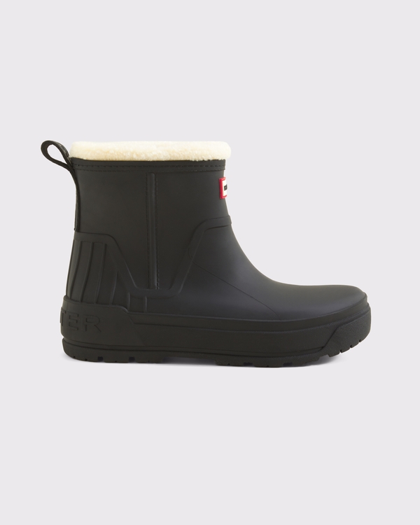 Hunter Women's Original Willa Sherpa-Lined Ankle Rain Boot, Black view 2