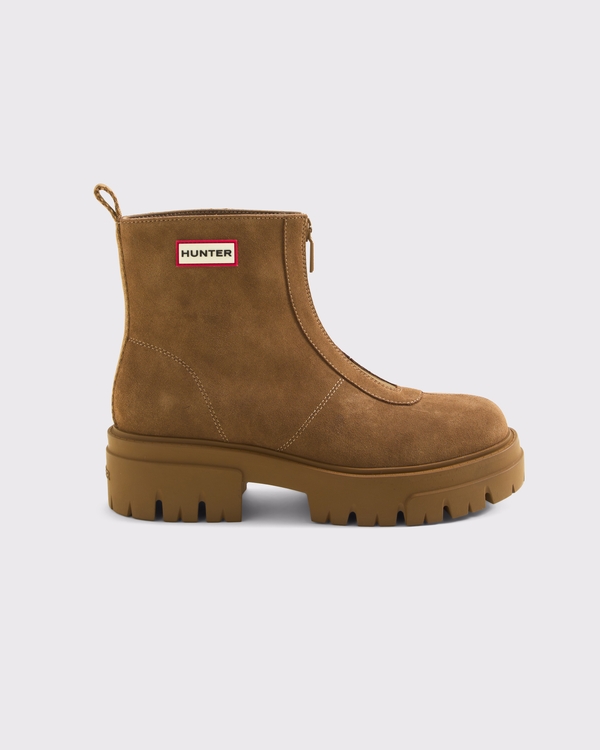 Hunter Women's Original Gemma Suede Ankle Boot, Light Brown view 2