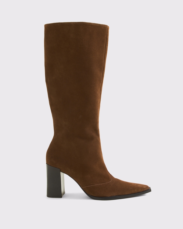 Schutz Raffaela Suede Knee Boot, Chocolate Suede view 1